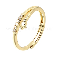 Anelli da dito in ottone micro pavé di zirconi cubici trasparenti per donna&nbsp;CU-CBAE7DF-12G-01