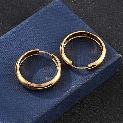 Pendientes de aro de acero inoxidable 201&nbsp;EJEW-P304-15A-G