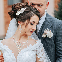 Комплект свадебных украшений из хрустальных страз SJEW-GO0001-02