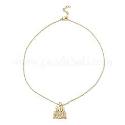 Позолоченные латунные ожерелья с подвесками с микропаве и цирконием NJEW-L178-02G-03
