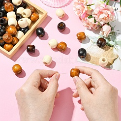 100 шт. 4-х цветные крашеные бусины из натурального кленового дерева&nbsp;WOOD-YW0001-30