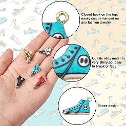 30шт 6 стиля подвески из сплава с эмалью ENAM-CJ0005-13