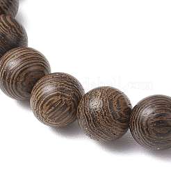 Браслеты из круглых бусин из натуральной окрашенной лавы и дерева&nbsp;BJEW-JB11887