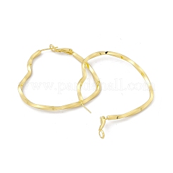 Латунные серьги-кольца в форме сердца для женщин EJEW-I277-07G