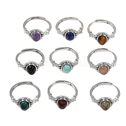 Кольца из натурального драгоценного камня&nbsp;RJEW-A084-03P