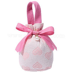 Подарочные пакеты с принтом в виде сердца из ткани для украшений на завязках ABAG-WH20015-11