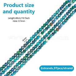 2 нити бусин из натурального хризоколла и лазурита G-GO0001-39