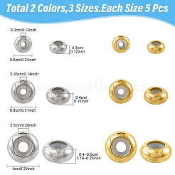 15 шт. 3 бусины из нержавеющей стали 304&nbsp;STAS-YW0003-56G