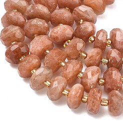 Натуральный Sunstone бисер пряди G-L642-J01-03