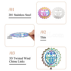 2 Stück 2 Farben 201 Edelstahl Verbinder Charms/Verbinder&nbsp;STAS-TA0005-66