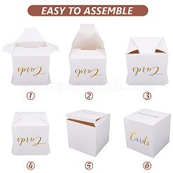 1 комплект квадратных картонных коробок с печатью для свадебных открыток&nbsp;CBOX-SP0001-01B