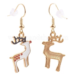 Boucles d'oreilles pendantes en alliage émaillé sur le thème de Noël&nbsp;EJEW-JE04460