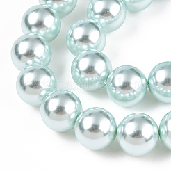 Chapelets de perles en verre nacré&nbsp;HY-G002-01F-12