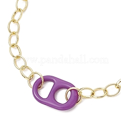 Латунные кабельные цепи и акриловые браслеты для женщин&nbsp;BJEW-JB11611