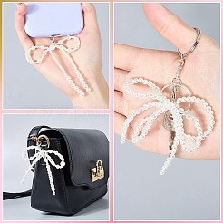 4 пара 4 стилей пластиковых подвесок-бантов для обуви с имитацией жемчуга&nbsp;DIY-CP0012-08