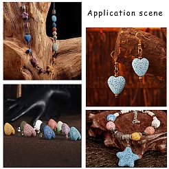 Окрашенные бусины из натурального камня лавы&nbsp;G-PH0035-01