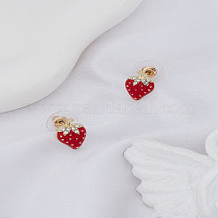 1 пара серег-гвоздиков из цинкового сплава с эмалью&nbsp;EJEW-LP0009-14