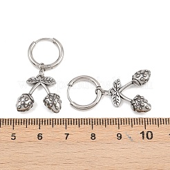 Серьги-кольца в форме клубники из хирургической нержавеющей стали 316&nbsp;EJEW-C160-11B