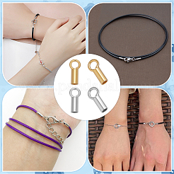 30 шт. 2 цвета родиевое покрытие 925 наконечника для шнура из стерлингового серебра STER-ME0001-41A