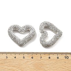 Бусины из полимерной глины в форме сердца со стразами&nbsp;CLAY-NH0001-09A-14