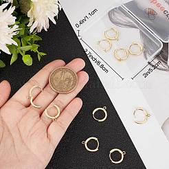 14 pièces de boucles d'oreilles créoles en laiton micro pavées de zircone cubique claire&nbsp;ZIRC-BBC0001-83