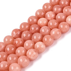 Hebillas de abalorios piedras preciosas de jade amarillo teñido natural&nbsp;X-G-R271-8mm-Y31