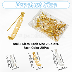 120 шт. 6 стиля железной фурнитуры для броши IFIN-SP0001-32