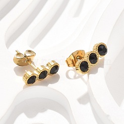 Pendientes de botón de acero inoxidable 304&nbsp;EJEW-F361-01G