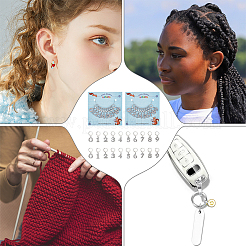 Маркеры петель с замком на подвеске из цинкового сплава и стекла HJEW-PH01872