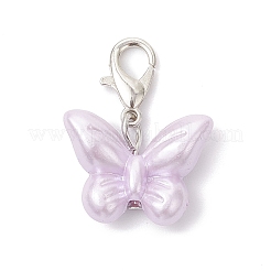 Подвесные украшения в виде бабочек из непрозрачного акрила с имитацией жемчуга HJEW-JM03919-01