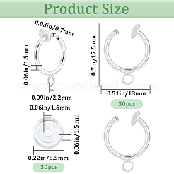 30 шт. латунная фурнитура для сережек-клипс&nbsp;KK-SP0001-24S