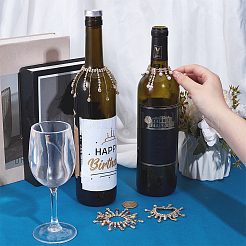 4 шт. латунные подвески для бокалов вина со стразами&nbsp;HJEW-OC00213