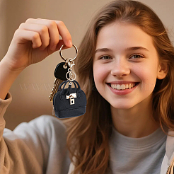 1 Mini-Geldbörse aus Kunstleder mit Reißverschluss und Schlüsselring&nbsp;AJEW-CL0002-60A