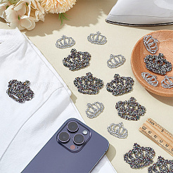 16 шт. 2 стиля корона стекло/смоляные стразы горячей фиксации&nbsp;PATC-FG0002-38