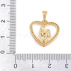 Pendentifs de zircone cubique en laiton micro pavé saint valentin&nbsp;KK-H273-46G-01
