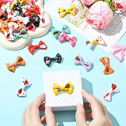 100 шт. 10 цвета клубничный узор полиэстер банты украшения аксессуары&nbsp;AJEW-CJ0001-72