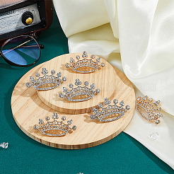 6 шт. брошь в виде короны из сплава с кристаллами и стразами 2 цветов JEWB-FH0001-67