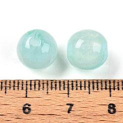 樹脂ビーズ  ラウンド  ツートン  アクアマリン  10mm  穴：2mm&nbsp;X1-RESI-YW0004-28B-02
