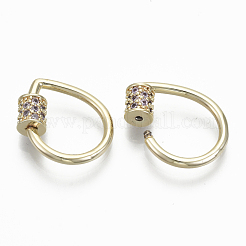 Латунь микропаве кубический цирконий винт карабин подвески с замком&nbsp;KK-R136-069E-NF