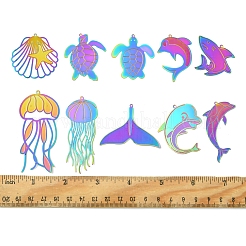 20 шт. 10 стиля ионное покрытие (IP) нержавеющая сталь 304 травленые металлические украшения подвески&nbsp;STAS-FS0001-53