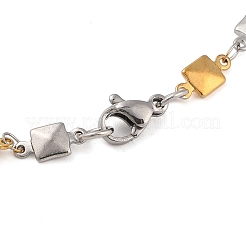 Bracciali a catena con maglie quadrate in acciaio inossidabile per donne e uomini&nbsp;BJEW-M319-01D-GP