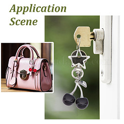 4 pendentif décoratif en alliage émaillé cerise 2 couleurs&nbsp;HJEW-GO00111