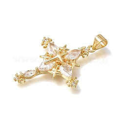 Pendentifs en laiton zircon cubique transparent&nbsp;CU-CBA9883-04C-G