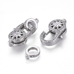 Латунный микро pave прозрачный кубический цирконий лобстер&nbsp;KK-K242-14P