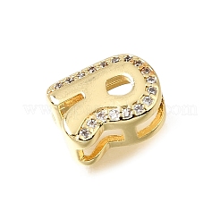 Barrettes d'espacement initiales en laiton micro-pavé de zircone cubique transparente&nbsp;KK-E802-34G-R