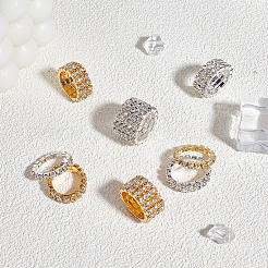 10 шт. 10 стиля железных и стразовых колец для женщин RJEW-UN0003-08