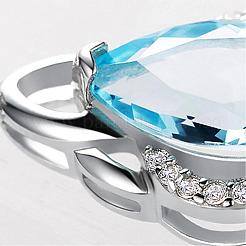 Изысканный кулон из латуни в форме капли с кубическим цирконием ZIRC-EE0001-001P