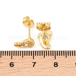 Messing Micro Pave klare Zirkonia Ohrstecker&nbsp;EJEW-F405-21A-G