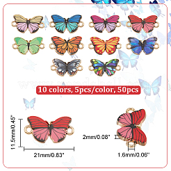 50 pz 10 colori ciondoli connettore in lega di smalto&nbsp;ENAM-NB0002-01
