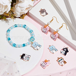 32шт 8 стиля подвески из сплава с эмалью ENAM-SC0005-46